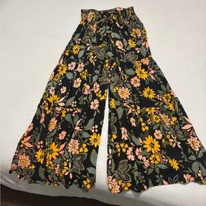 Angie Black Floral Pants